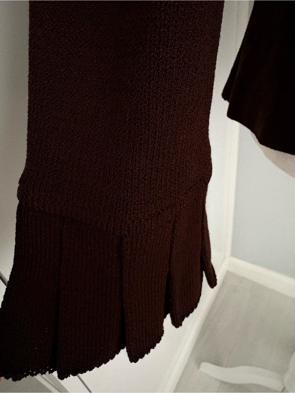 St. John Chocolate Brown Zip-Front Jacket with Petite Collar - Picture 6 of 8